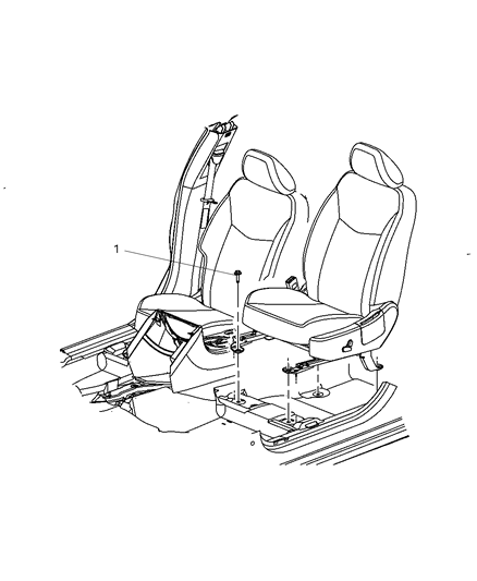 2010 Chrysler Sebring Risers - Miscellaneous Front Seat Attachments Diagram 1 - Thumbnail