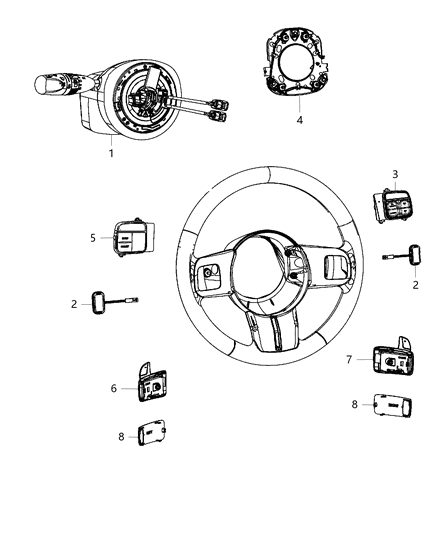 2015 Dodge Challenger Module Steering Column Diagram for 5LB73DX9AB