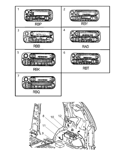 2003 Jeep Liberty Radio AM/FM/Cassette With CD Diagram for 5064125AC