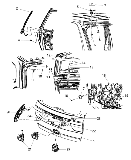 2012 Dodge Durango Applique License Lamp Diagram for 1VQ61AXRAA
