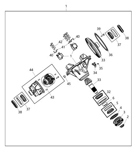 2011 Ram 5500 Differential Assembly of Rear Axle; Differential And Drive Line Diagram