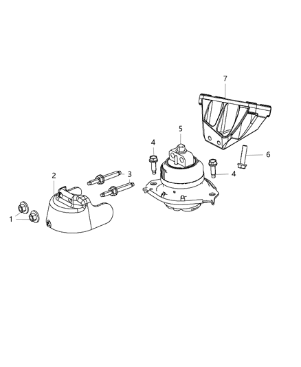 2019 Dodge Challenger Front Mount Diagram for 5038765AB