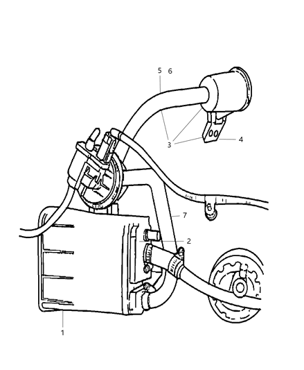 2005 Chrysler Sebring Vapor Hose, Lower Diagram for 4879387AA