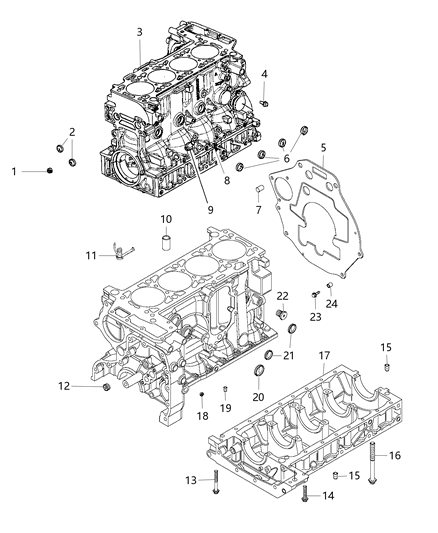 2014 Ram ProMaster 2500 Cylinder Block & Hardware Diagram 1 - Thumbnail