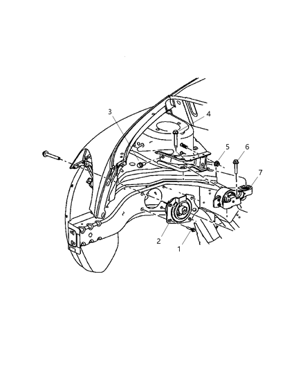 2006 Chrysler PT Cruiser Engine Mount - Front Diagram 2 - Thumbnail