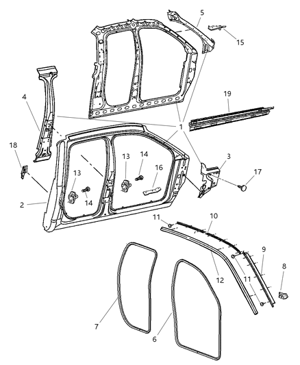 2005 Dodge Ram 1500 Aperture Panel Bodyside Diagram 2 - Thumbnail