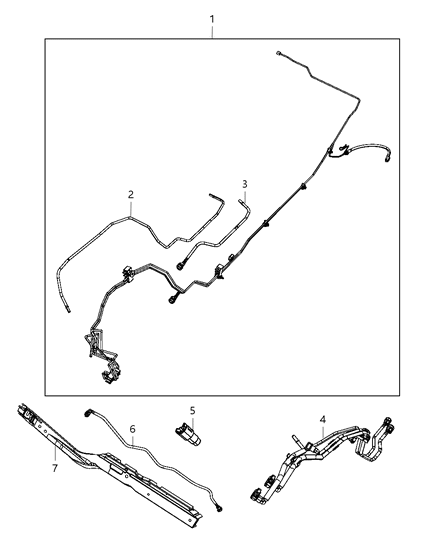 2012 Jeep Liberty Bundle Fuel And Brake Tube Diagram for 5064859AC