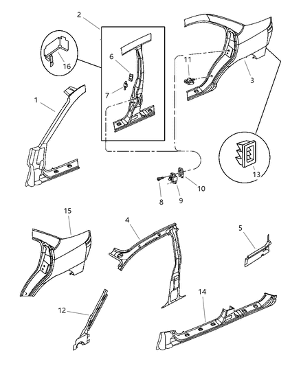 1998 Dodge Neon Aperture Panels Diagram 2 - Thumbnail