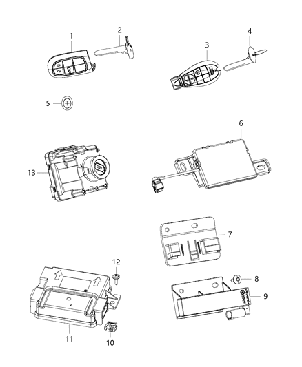 2016 Jeep Cherokee Module Ignition Switch Diagram for 68271987AA