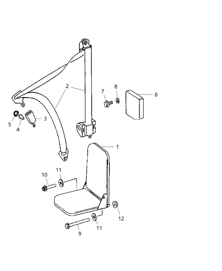 2009 Dodge Sprinter 3500 Passenger Front Jump Seat Diagram 1 - Thumbnail