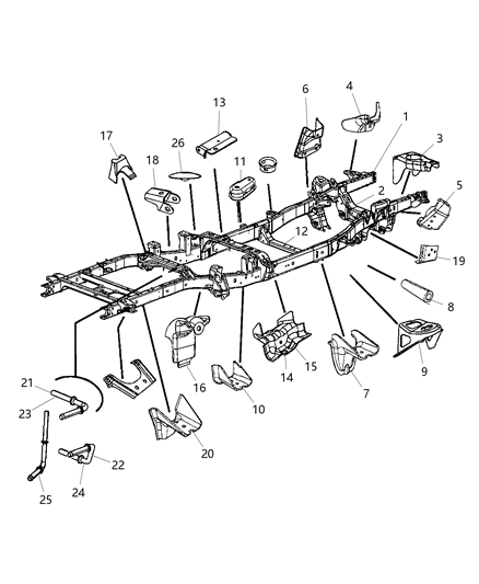 2013 Ram 3500 Bracket Stabilizer Bar Diagram for 68145458AB