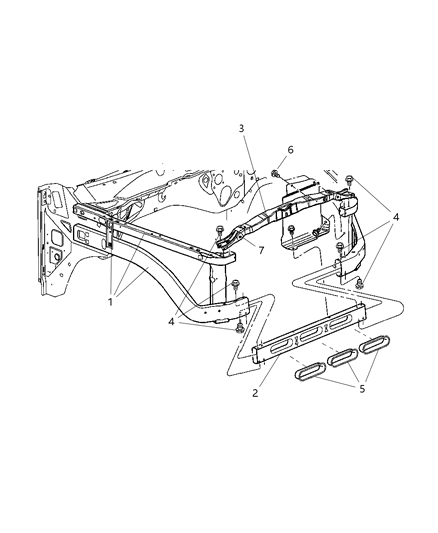 2007 Dodge Ram 1500 Closure Radiator Diagram for 55275695AI