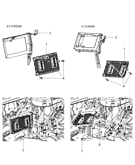 2012 Dodge Avenger Module Powertrain Control Generic Diagram for 5150655AA