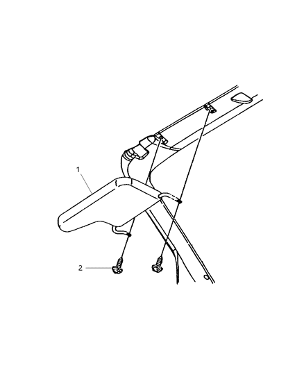 2002 Chrysler Prowler Sunvisor Diagram for RG57BX7AB