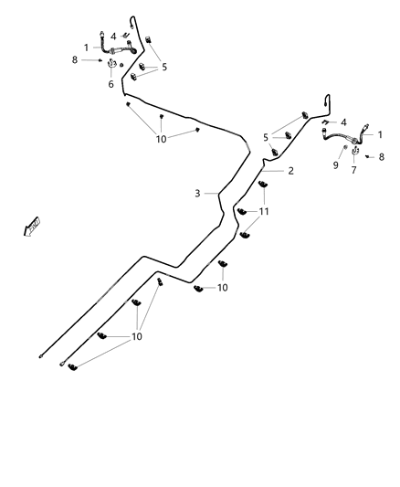 2016 Chrysler 200 Flex Hose, Rear Driver Side Diagram for 68194829AB
