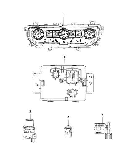 2018 Jeep Wrangler All-new Model A/C & Heater Controls Diagram