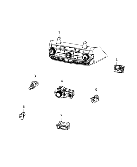 Center Stack Vehicle Feature Controls Diagram for 68465681AA