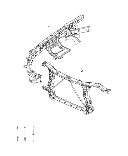 2018 Jeep Wrangler All-new Model Radiator Support Diagram
