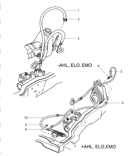 2001 Dodge Ram 2500 Quad & Club Cab Power Steering Hoses Diagram 1 - Thumbnail