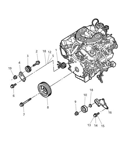 2001 Dodge Intrepid Drive Pulleys Diagram 1 - Thumbnail