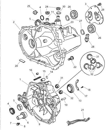 1997 Dodge Avenger Case , Transaxle & Related Parts Diagram 2 - Thumbnail
