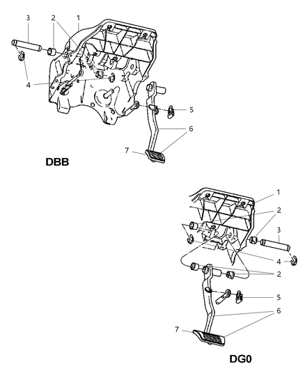 2007 Dodge Ram 3500 Cab Chassis Brake Pedals Diagram 2 - Thumbnail