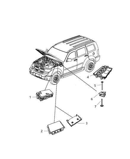 2011 Dodge Nitro Module Powertrain Control Generic Diagram for 5150561AB