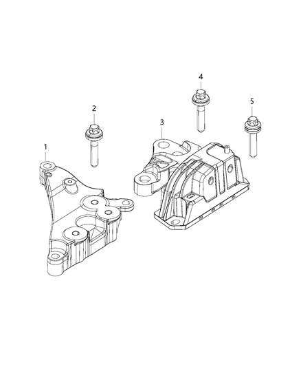 2016 Ram ProMaster City Isolator Engine Mount Diagram for 68277109AA