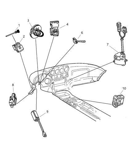 2001 Dodge Viper Clockspring Package Diagram for 4848437