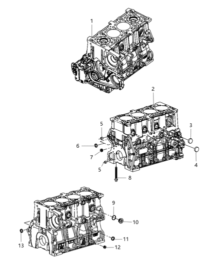 2007 Dodge Nitro Cylinder Block & Hardware Diagram 1 - Thumbnail