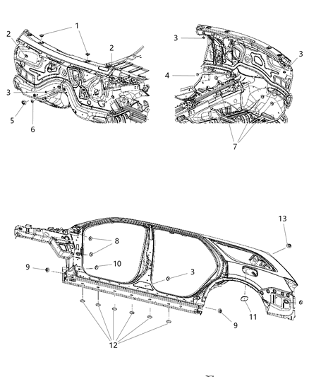 2014 Dodge Durango Plug Access Hole Diagram for 55257088AB