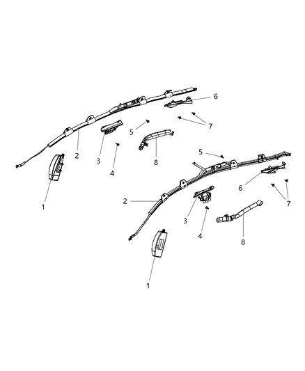 2013 Dodge Dart Air Bag Side Curtain Diagram for 5057853AB