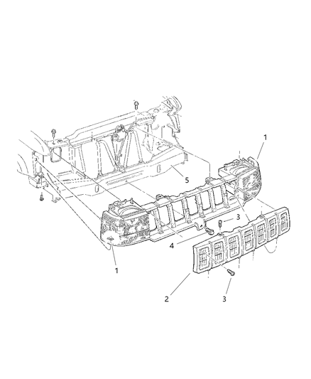 1998 Jeep Grand Cherokee Grille, Orange/Red Diagram for 5DN46VAW