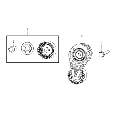 2021 Jeep Wrangler Pulley & Related Parts Diagram 1 - Thumbnail