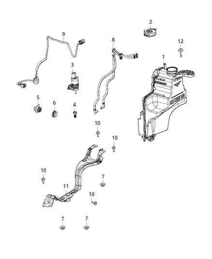 2020 Jeep Wrangler Reservoir, Windshield Washer Diagram 4 - Thumbnail