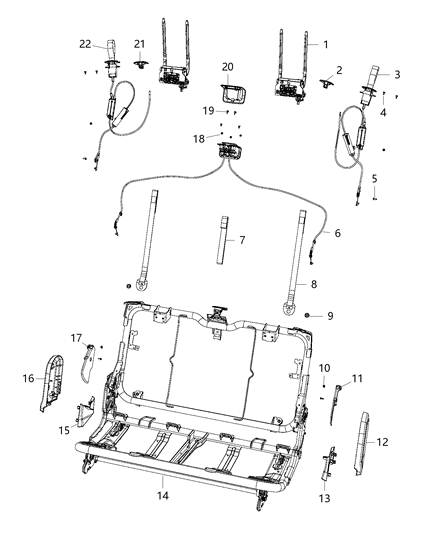 2018 Jeep Wrangler All-new Model Bench Seat Diagram