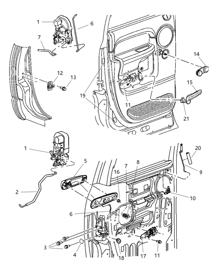 2007 Dodge Ram 2500 Handle, Inside, Slate Gray/Taupe, Rear Inner Passenger Side Diagram for 1CR96BD5AA
