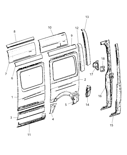 2009 Dodge Sprinter 3500 Side Outer Panel Diagram 1 - Thumbnail