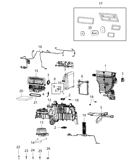 2021 Ram 1500 Door Actuator, Front Diagram for 68396062AB