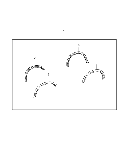 2017 Ram 1500 Molding Kit Wheel Lip Opening Diagram for 82214773AD