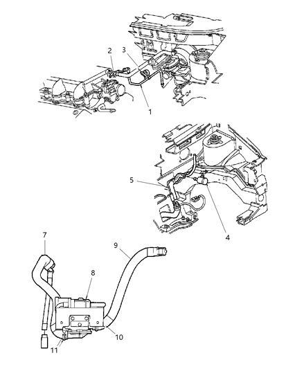 1997 Chrysler Town & Country Harness, Leak Detection Pump Vacuum Source Diagram for 4612888