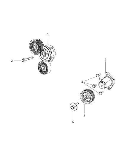 2013 Ram 1500 Pulley & Related Parts Diagram 2 - Thumbnail