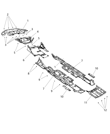 2012 Chrysler 300 Shield Torque Box Diagram for 68089435AA