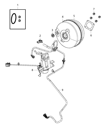 2017 Chrysler Pacifica Nut And Seal Kit Master Cylinder Diagram for 68306579AA