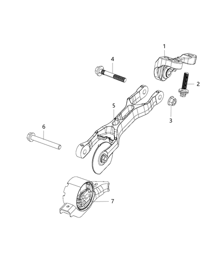 2019 Jeep Cherokee Engine Mounting Front / Rear Diagram 1 - Thumbnail
