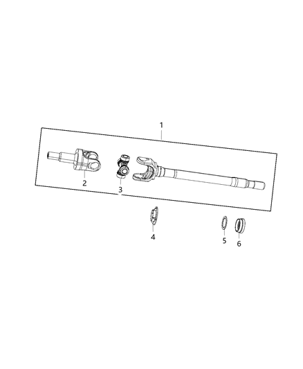 2013 Jeep Wrangler Shaft, Axle of Front Axle; Differential And Drive Line Diagram 2 - Thumbnail