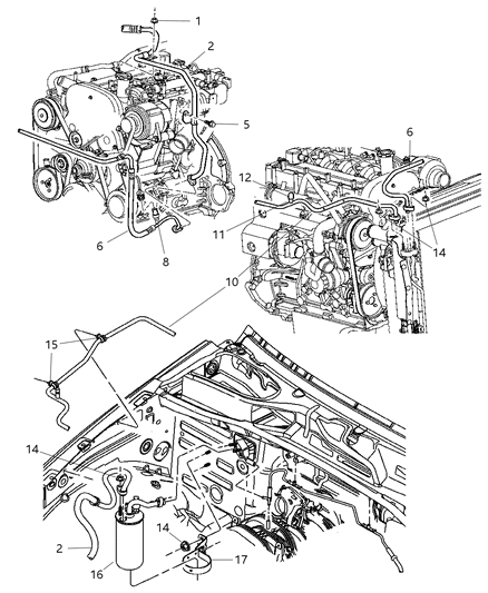 2002 Jeep Liberty Plumbing - A/C Diagram 2 - Thumbnail