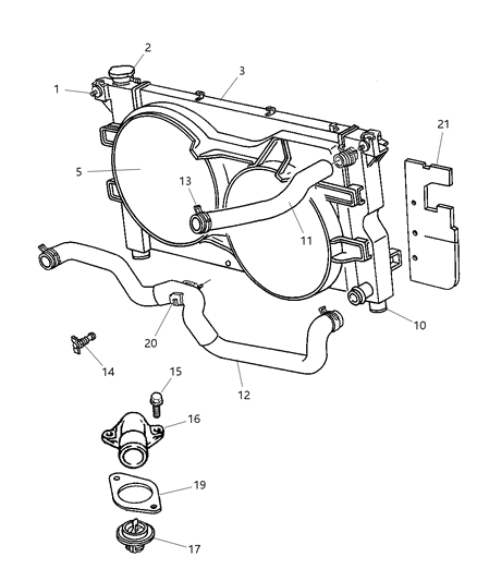 2000 Chrysler Voyager Radiator & Related Parts Diagram 3 - Thumbnail