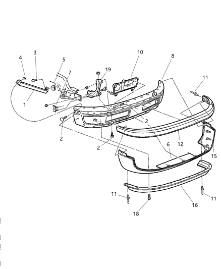 2000 Dodge Ram 2500 Regular Cab Bumper, Front Diagram 1 - Thumbnail