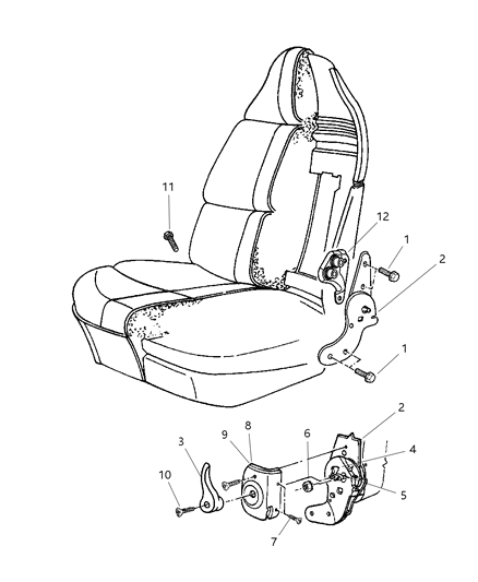 2003 Dodge Ram Van Hinge Cover, Front Inner Passenger Side Diagram for TF761DVAA